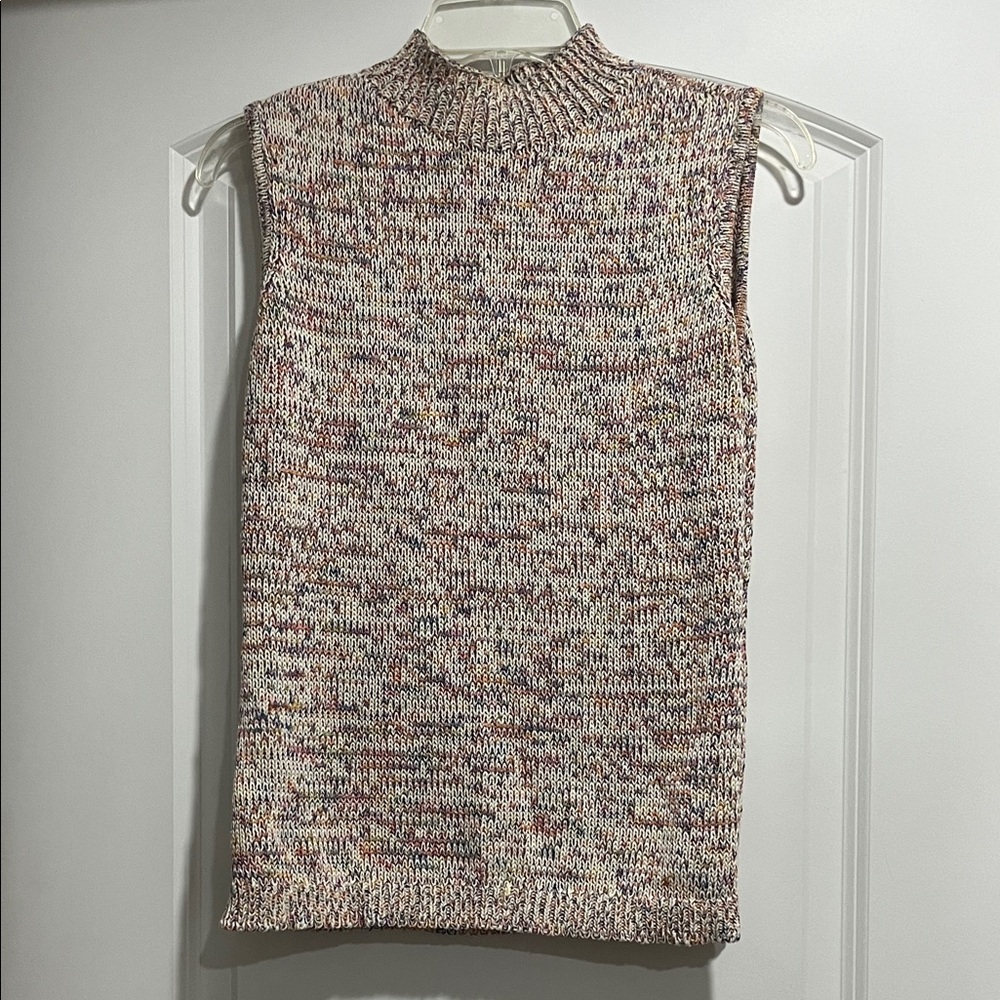 Talbots Multicolor Knit Mock Neck Top